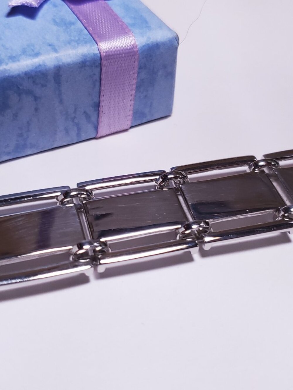 Estate Lds/Gnts 11/16" wide hinged Polished Panel Sterling Silver Bracelet#24236